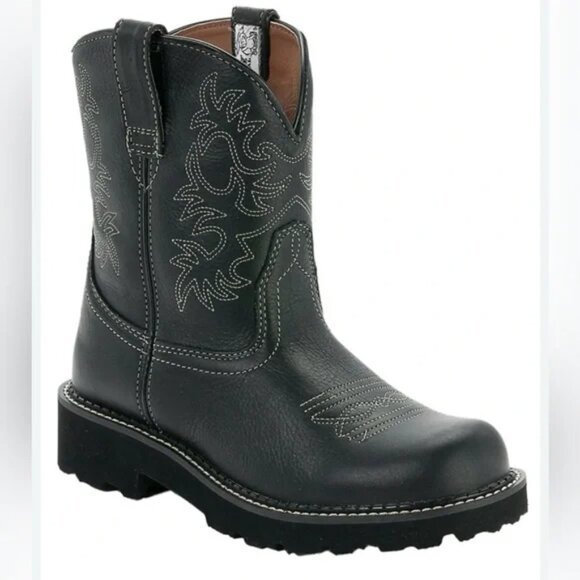 Ariat Shoes - Ariat Fat Baby Boots Leather Western Embroidered Chunky Cowgirl Style # 14788